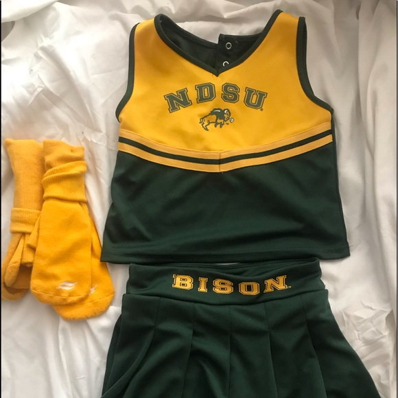 NDSU Bison 5T Girls Cheer Skirt/Top/Socks Set - Picture 1 of 3